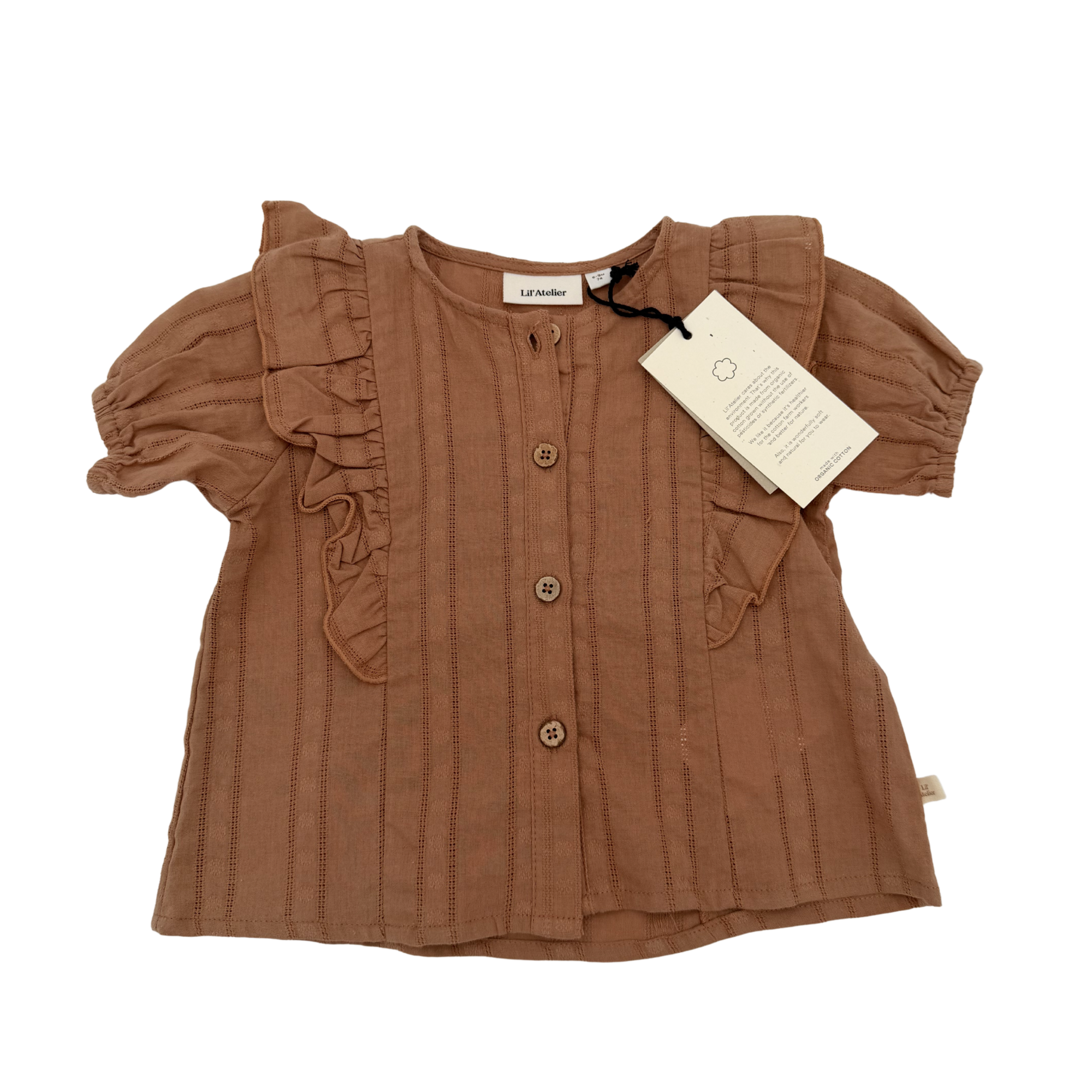 Blouse marron — 6-9 mois