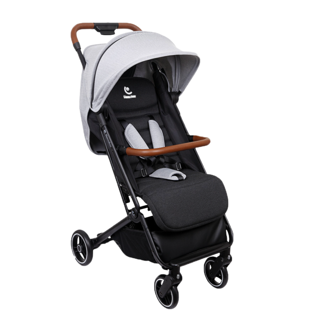 Poussette compacte gris chiné — naissance à 22 kg
