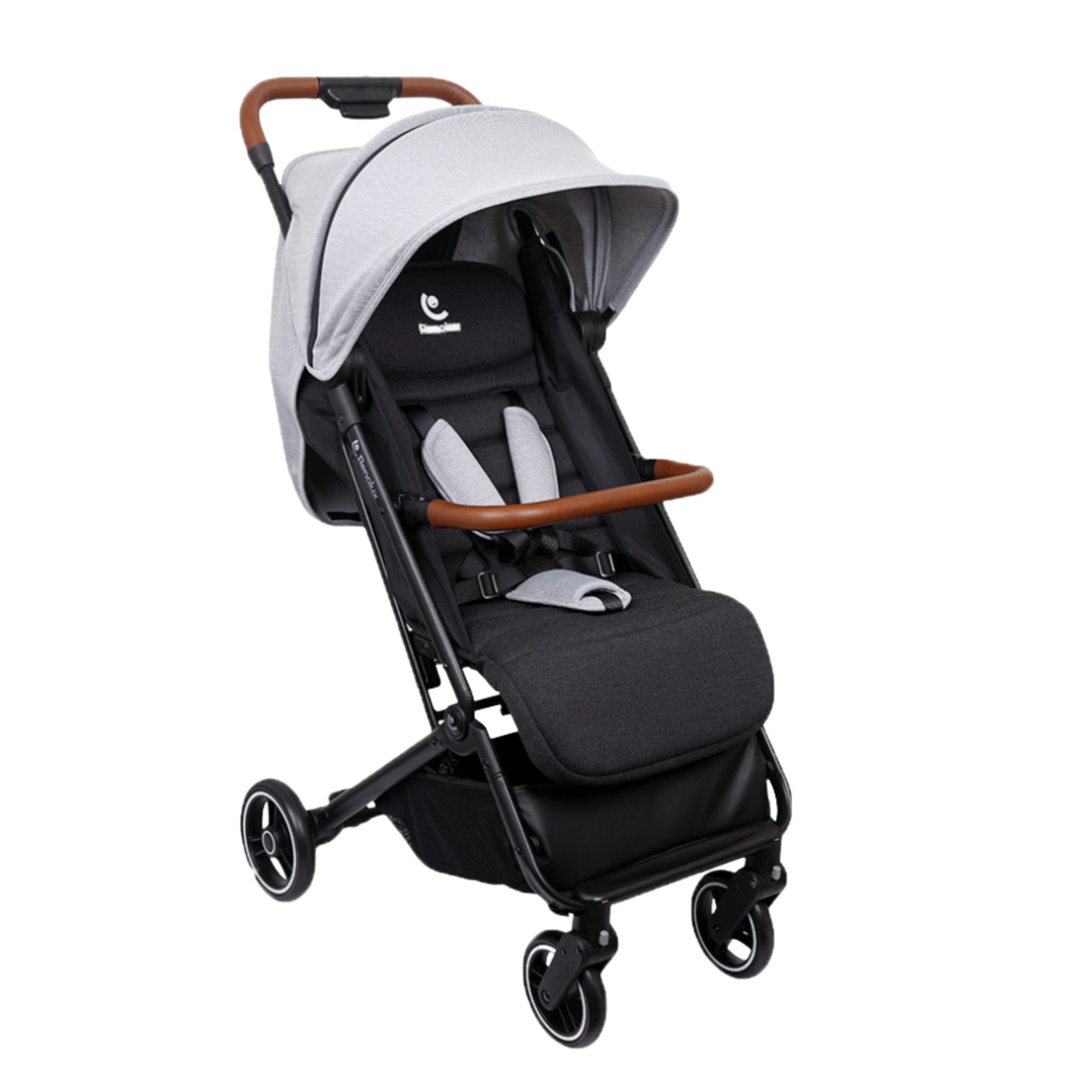 Poussette compacte gris chiné — naissance à 22 kg