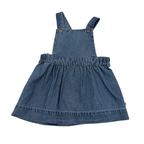 Robe salopette en denim bleu — 6 mois