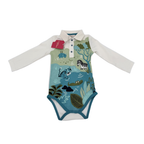 Body polo manches longues imprimé safari — 6 mois