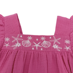 Robe en gaze de coton brodée coquillages — 12 mois
