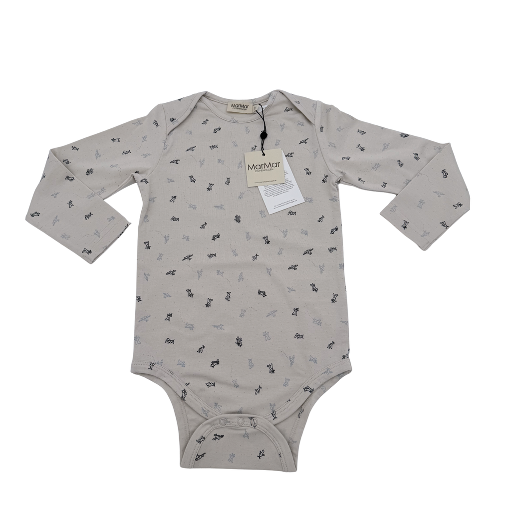 Body manches longues écru imprimé — 2 ans