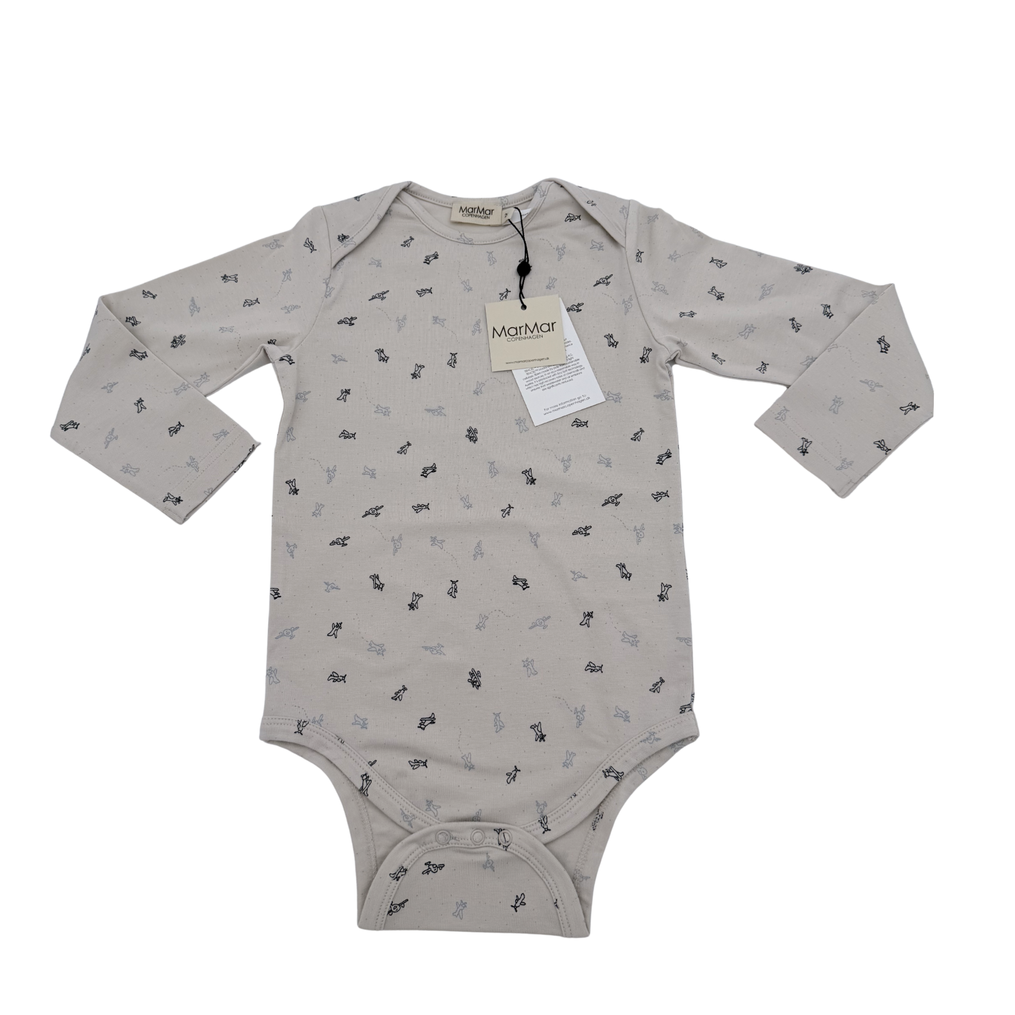 Body manches longues écru imprimé — 2 ans