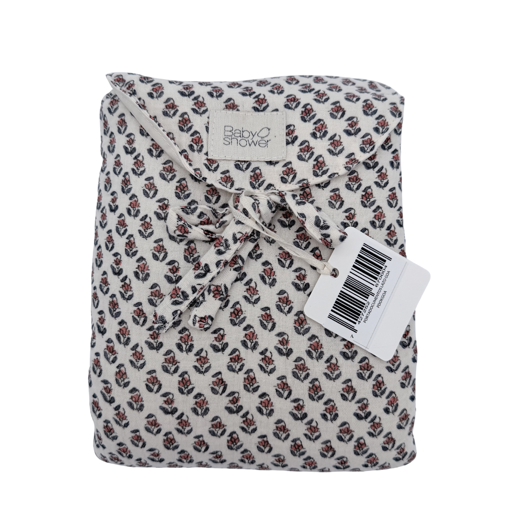 Matelas à langer nomade fleuri écru — 63 x 45 cm