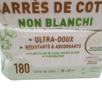 Carrés de coton non blanchis x180
