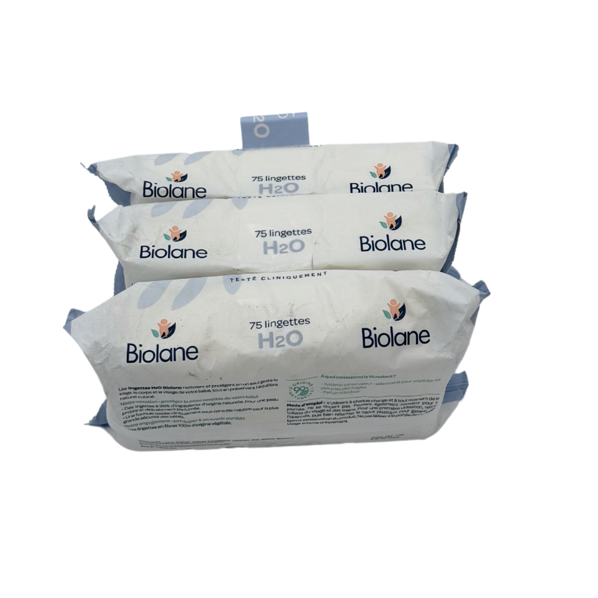 Lot de 3 paquets de 75 lingettes