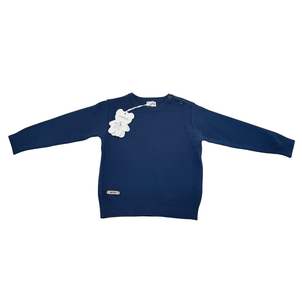 Pull bleu marine en maille fine - 6-9 mois