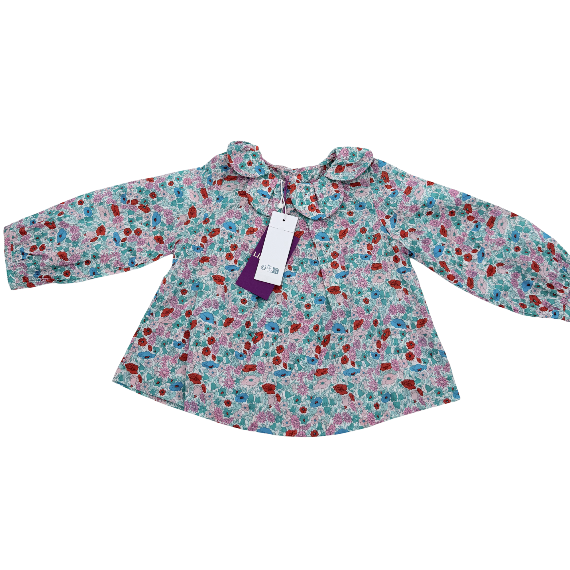 Blouse liberty à col volant — 12 mois