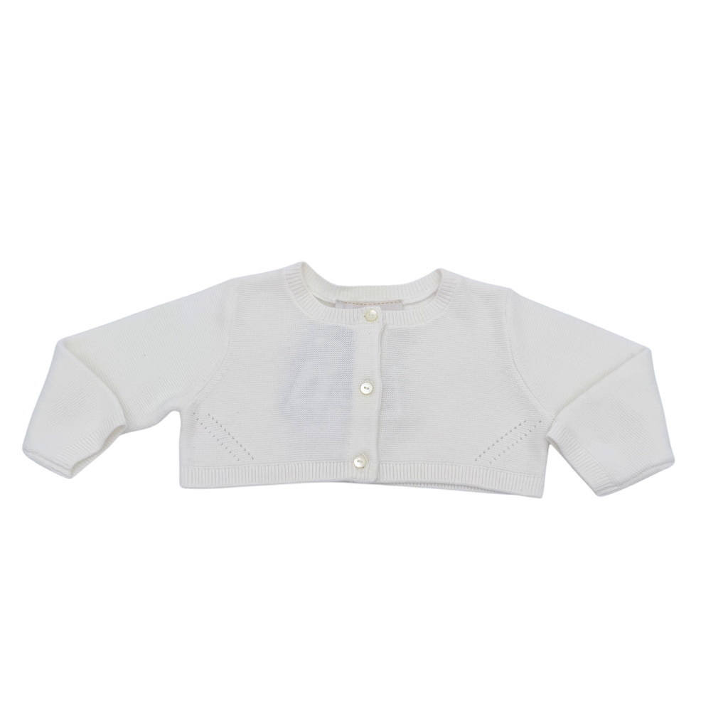 Boléro maille blanc — 6 mois
