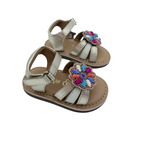 Sandales dorées fleur perlée — 21