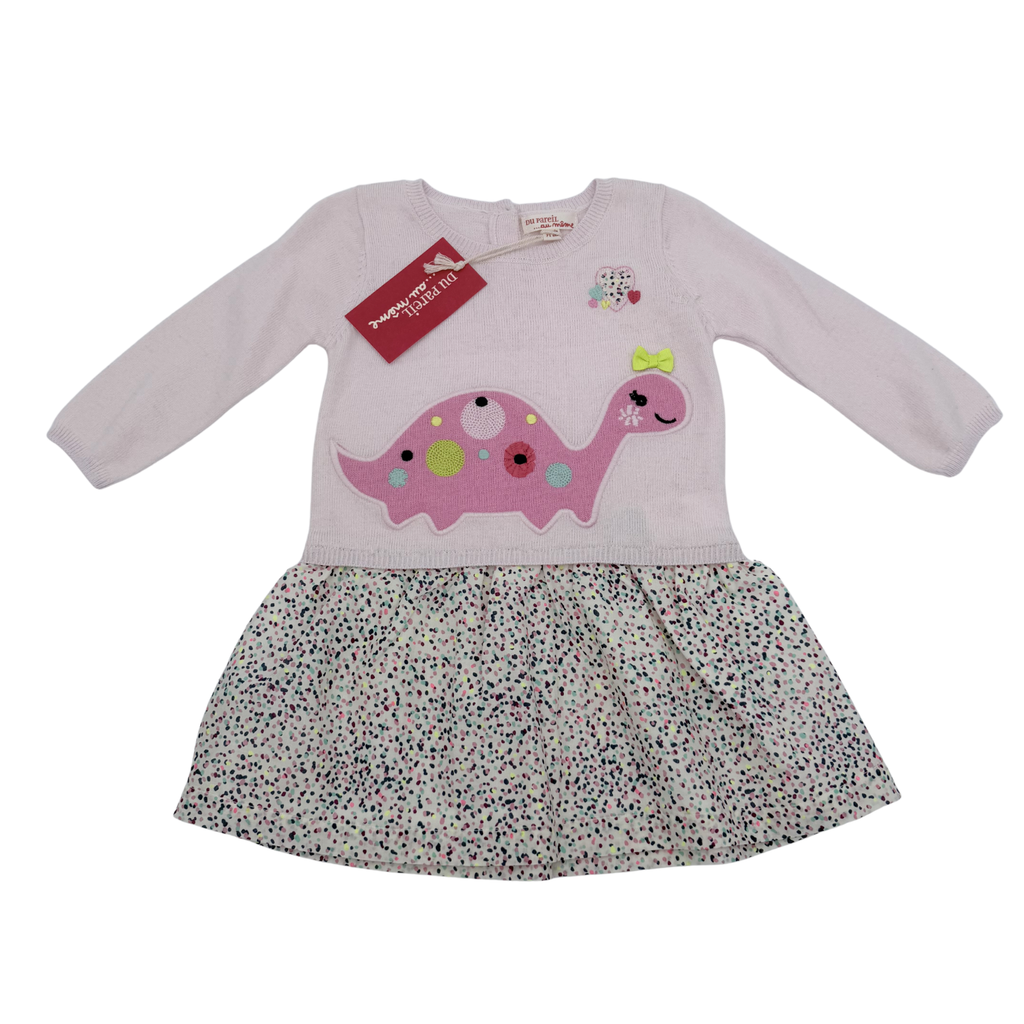 Robe bébé dinosaure rose — 9 mois
