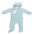 Combinaison pilote bébé à capuche bleu ciel - 3 mois
