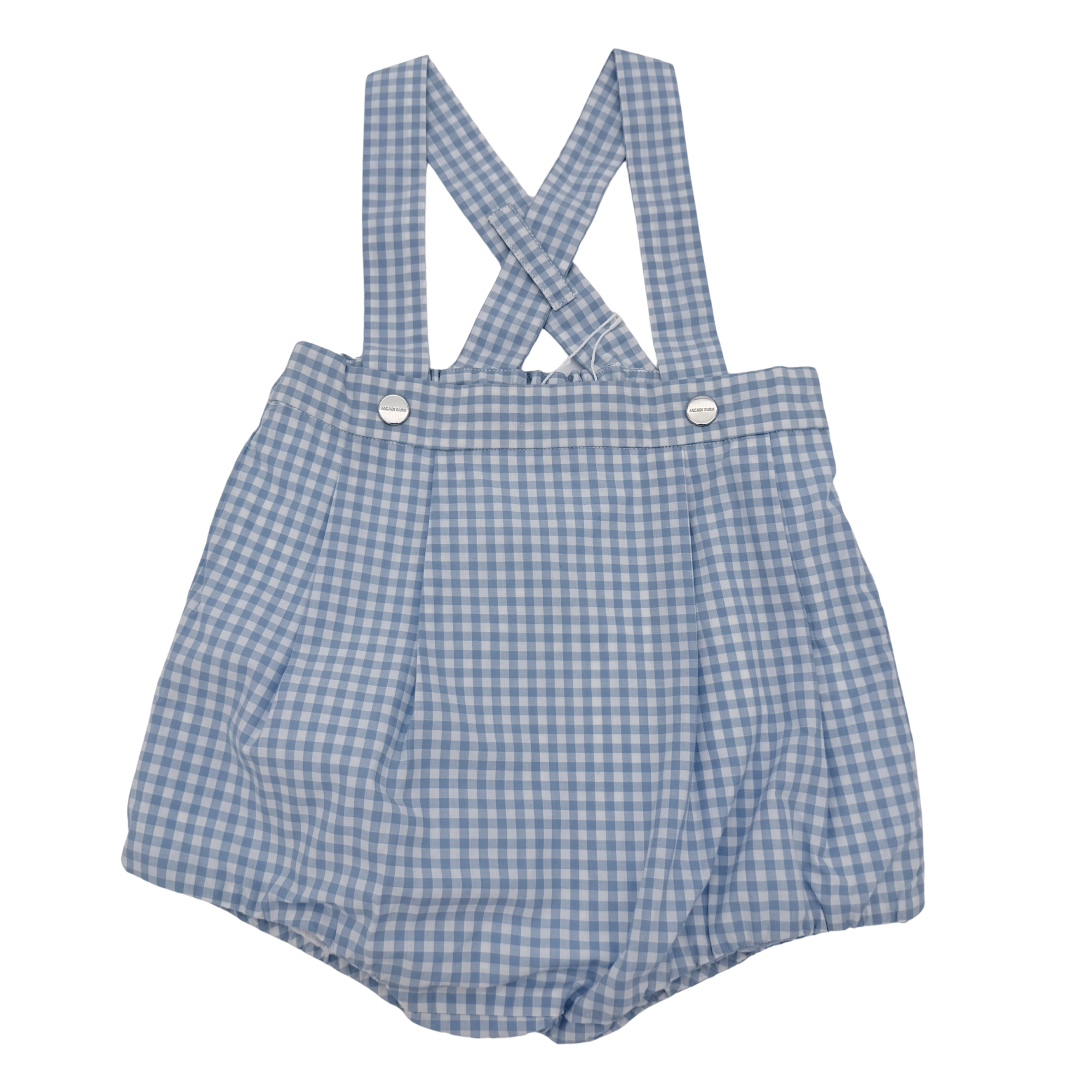 Bloomer à bretelles vichy bleu ciel — 6 mois