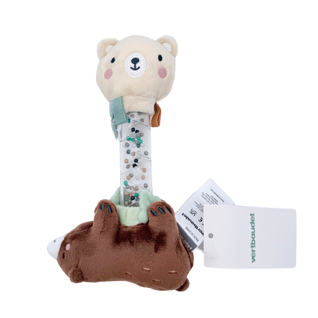 Hochet bâton de pluie ours en peluche Green forest