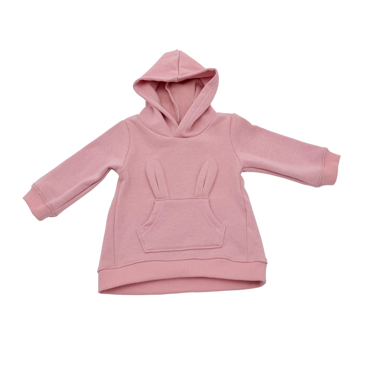 Sweat à capuche rose à oreilles de lapin - 6 mois