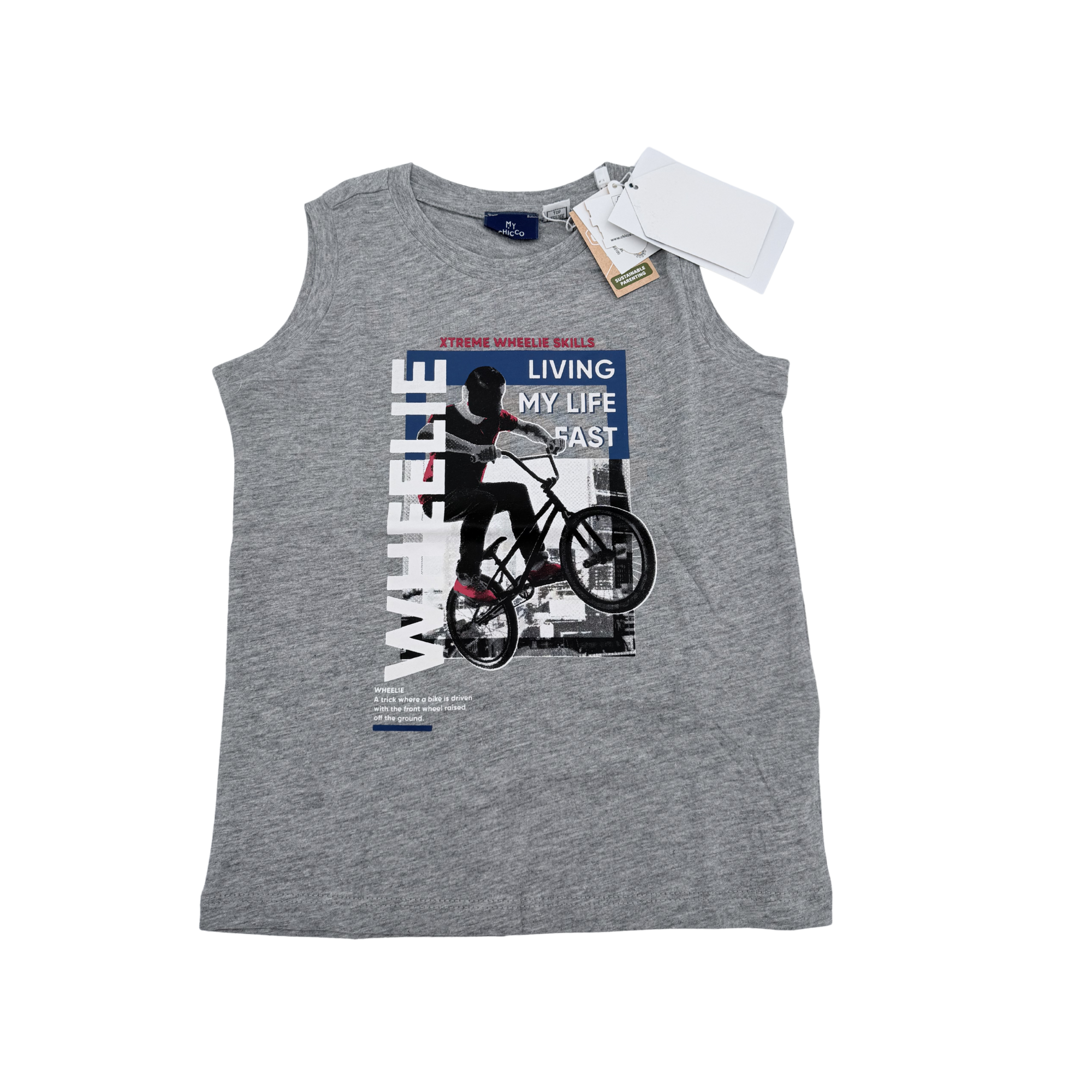 Débardeur gris imprimé vélo — 4 ans