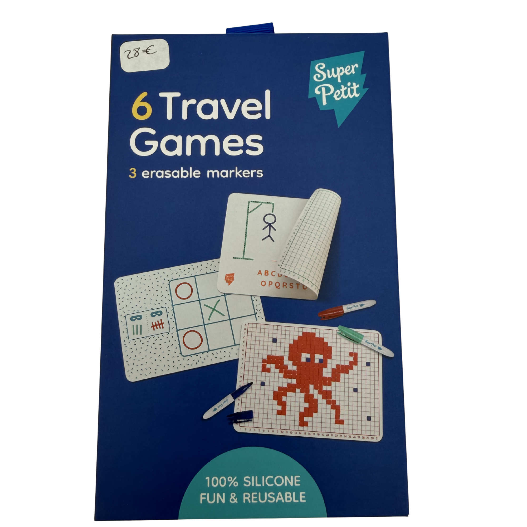Jeux de voyage réutilisables + feutres effaçables