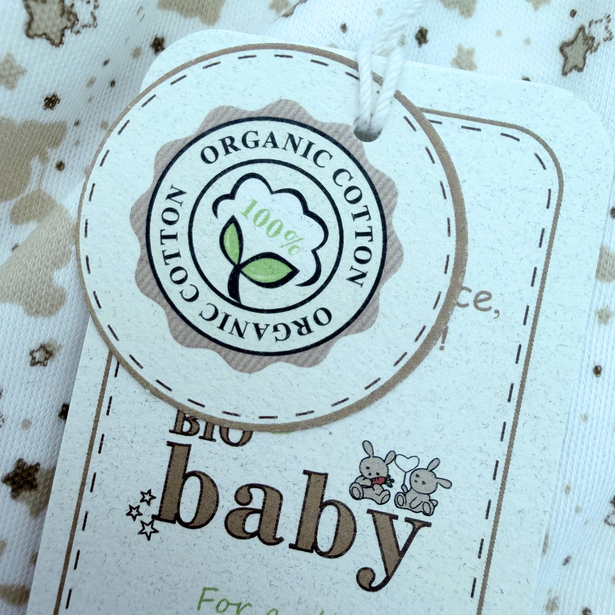 Body cache-cœur bébé bio imprimé oursons et étoiles — 1-3 mois