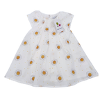 Robe blanche à marguerites avec bloomer moutarde — 6 mois