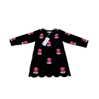 Robe maille bleue imprimé fleurs — 24 mois