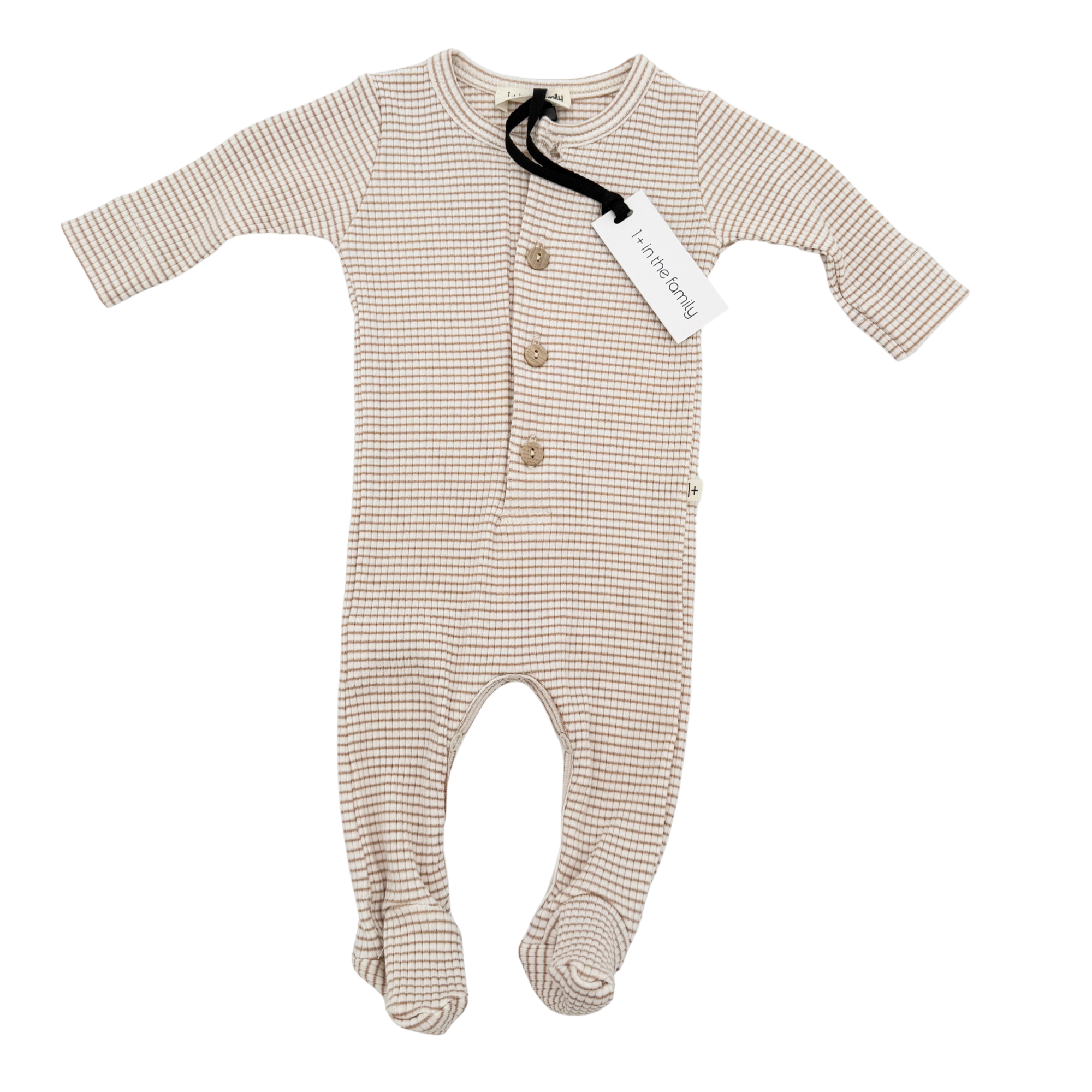 Pyjama dors-bien côtelé rayé — 1 mois