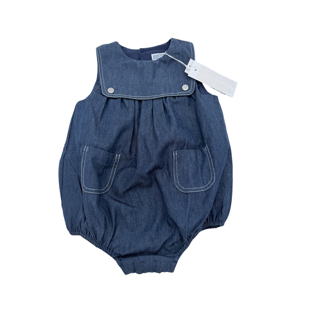Barboteuse denim poches — 12 mois