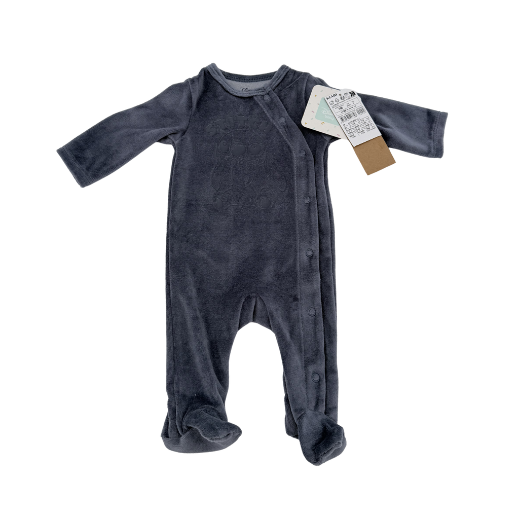 Pyjama velours gris Stitch — 1 mois