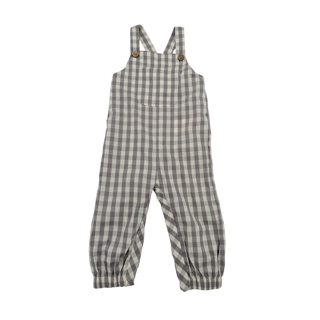 Salopette légère à carreaux — 6-9 mois