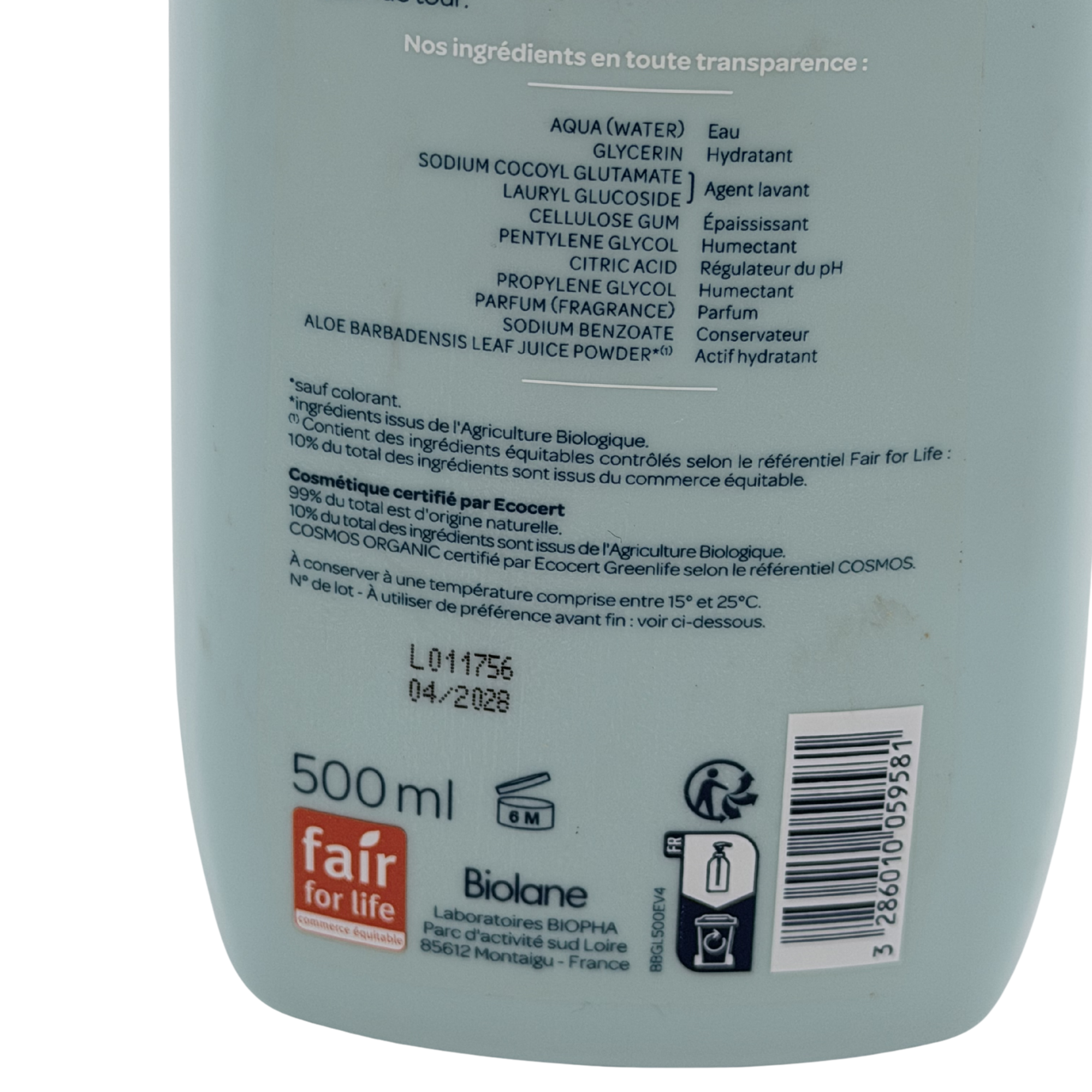 Gel lavant corps & cheveux bio — 500 ml