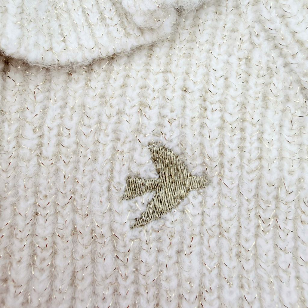 Gilet bébé écru en maille à col volanté - 18 mois