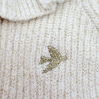 Gilet bébé écru en maille à col volanté - 18 mois