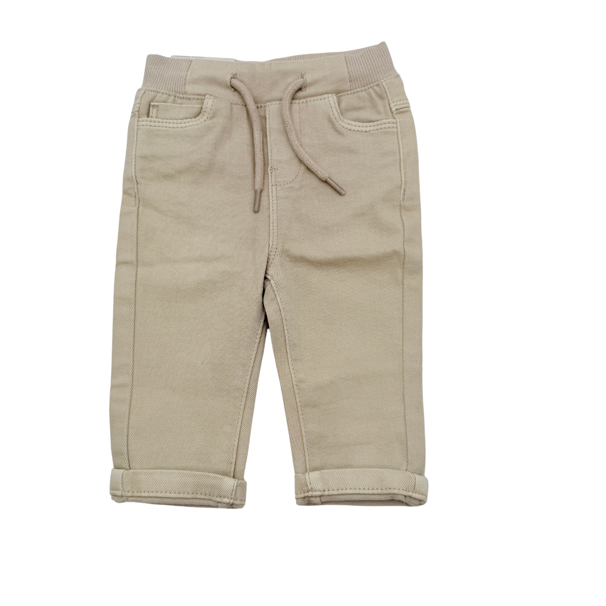 Pantalon bébé en denim beige - 3 mois