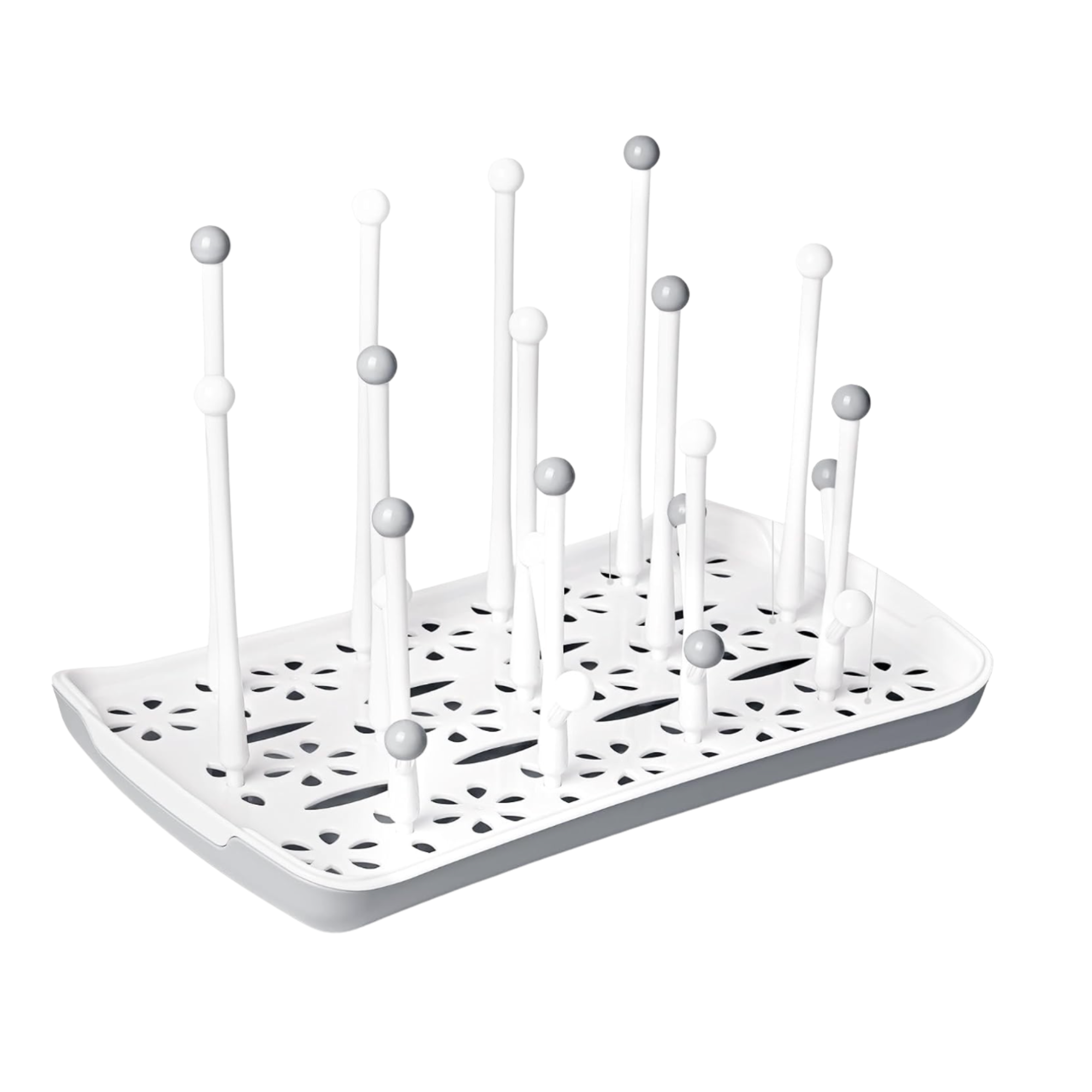 Égouttoir pour biberons et accessoires – Blanc et gris