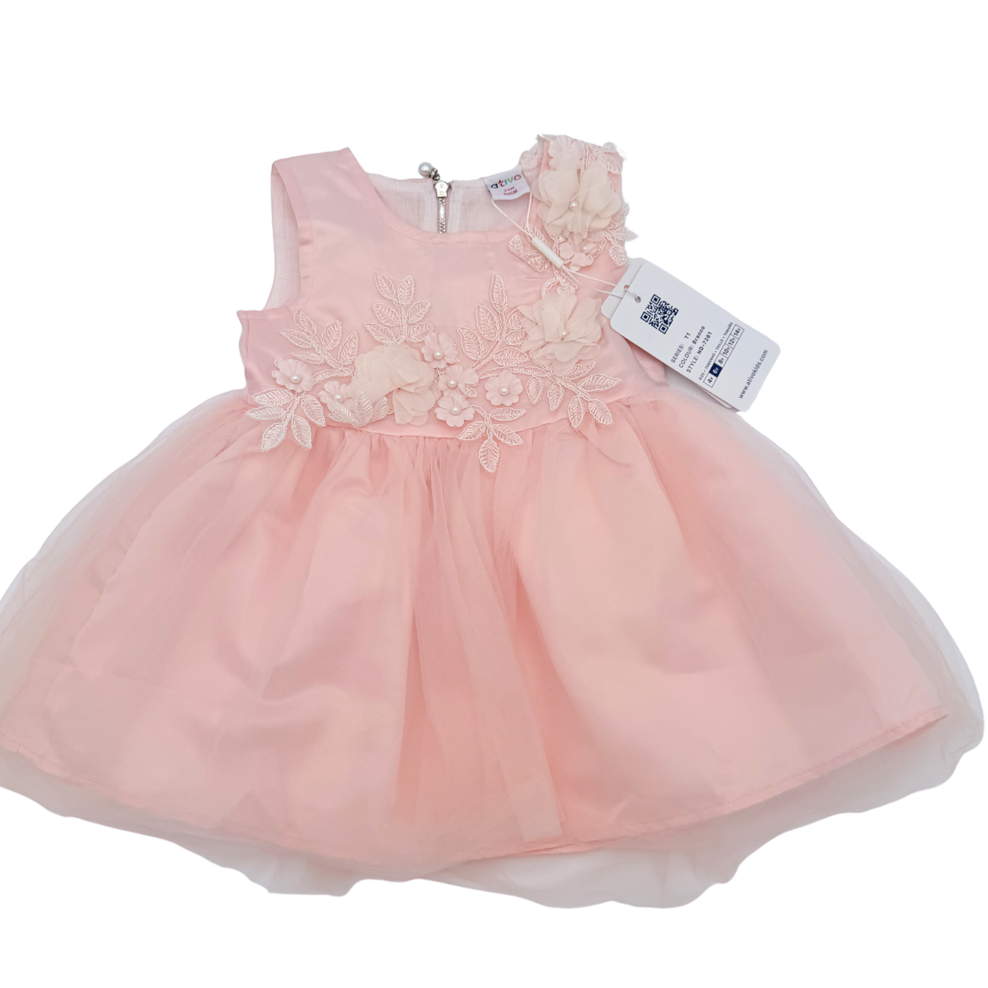 Robe cérémonie rose en tulle — 24 mois