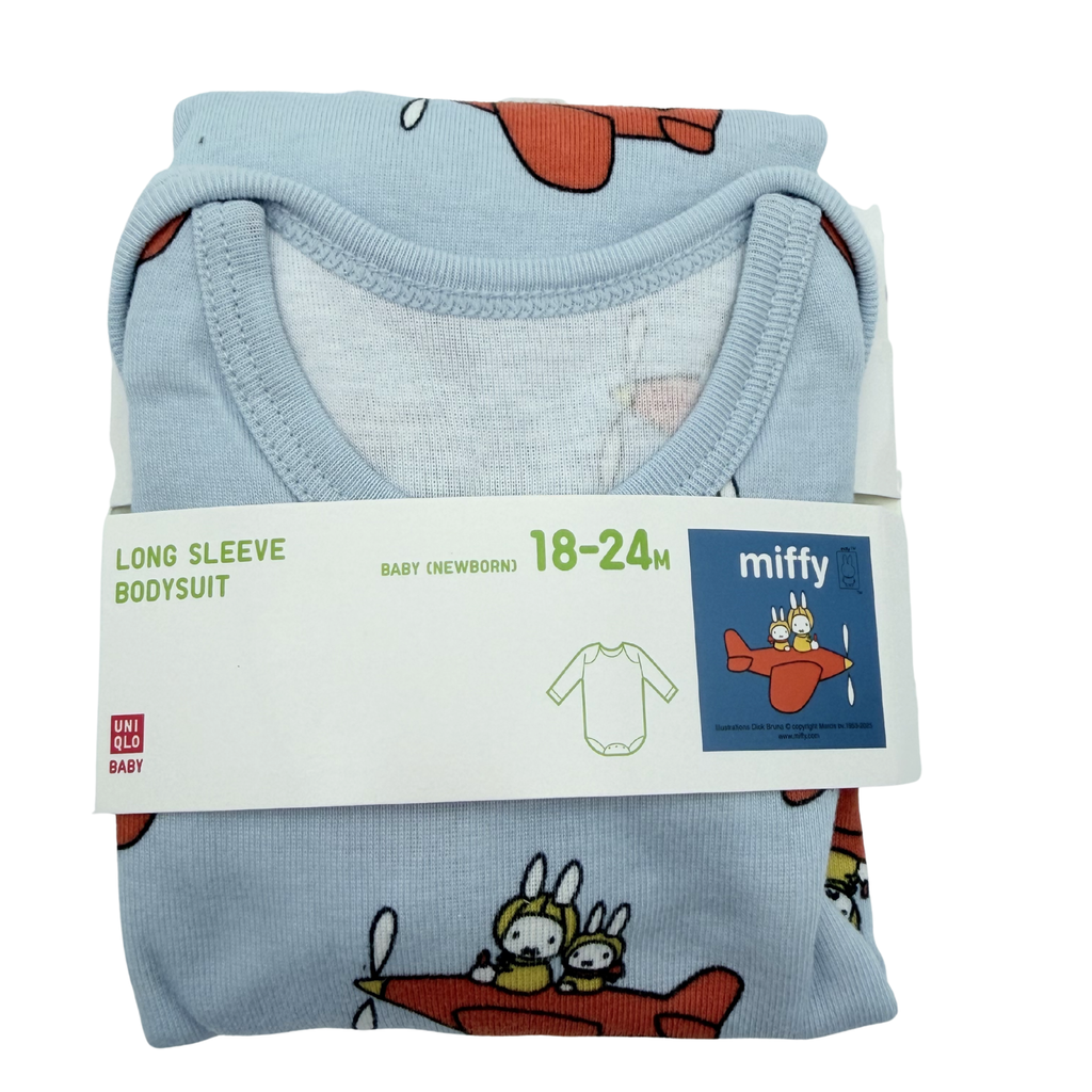 Body manches longues bleu à imprimé Miffy — 18-24 mois