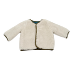 Veste réversible bébé écrue et bleu canard - 6 mois
