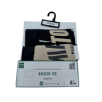 Lot de 2 boxers noir et beige imprimés — 8-10 ans