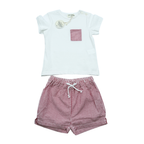 Ensemble t-shirt et short rayé – 18 mois
