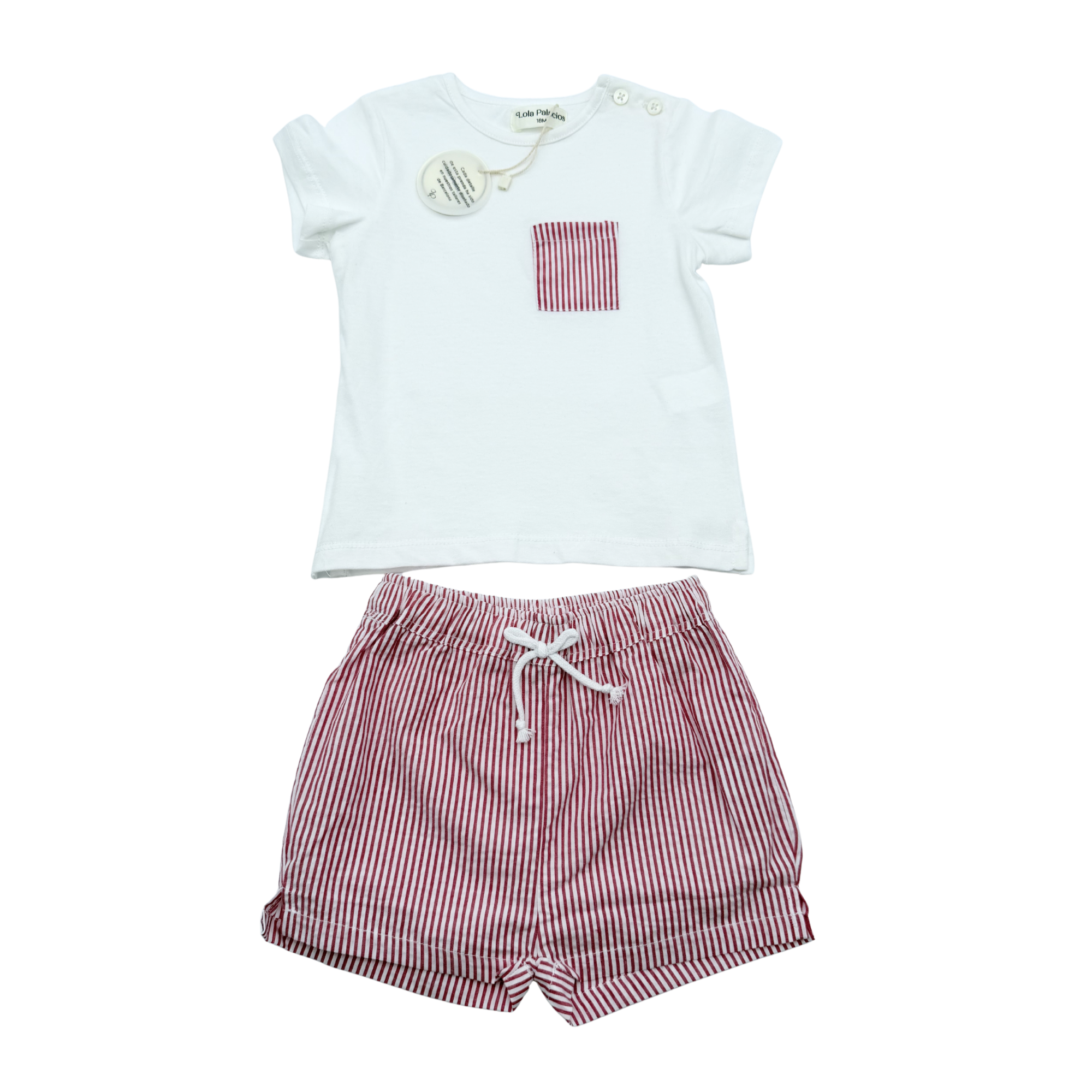 Ensemble t-shirt et short rayé – 18 mois