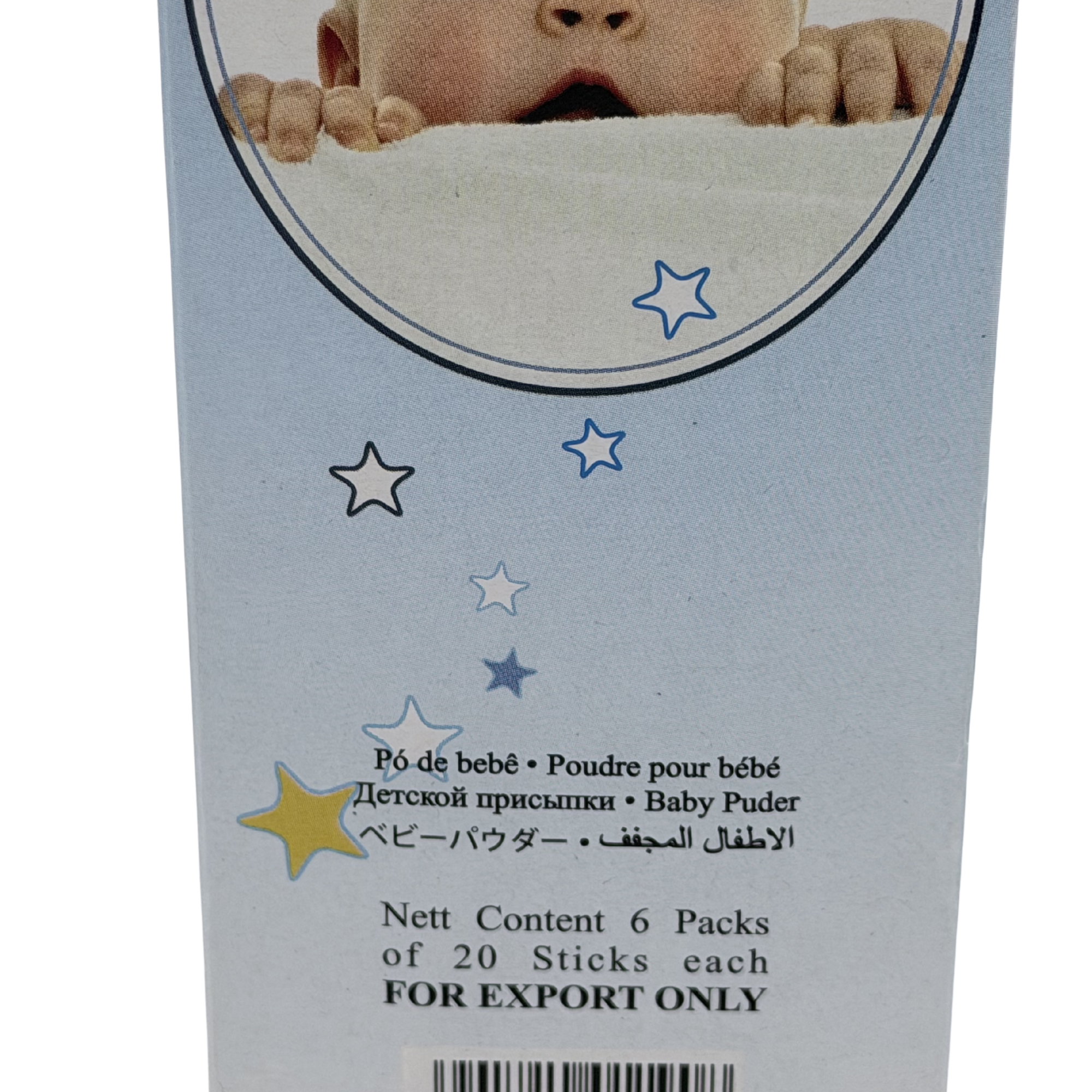 Lot de 6 packs de 20 sticks de talcs bébé