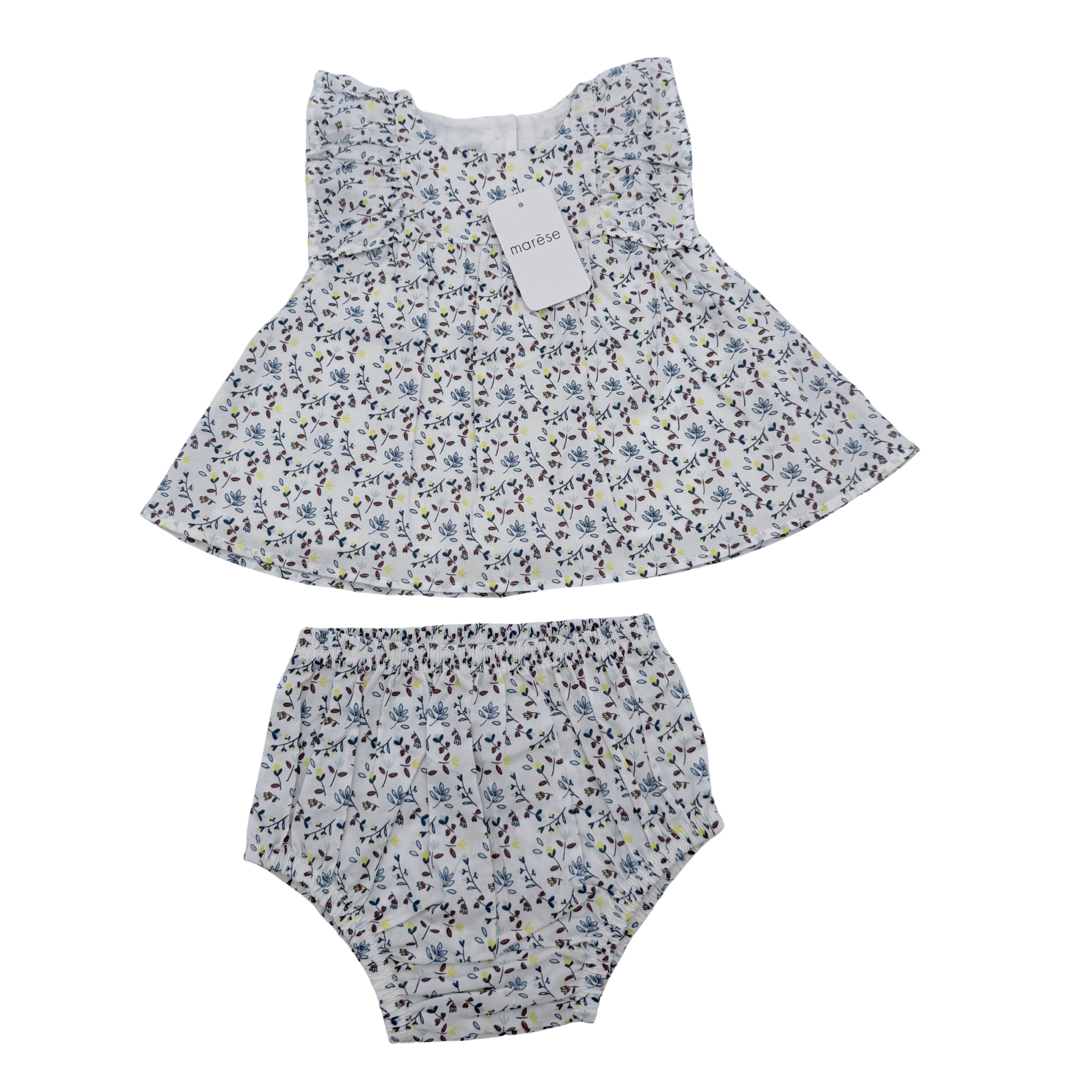 Ensemble blouse fleurie et bloomer - 6 mois