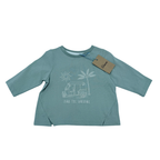 T-shirt vert manches longues motif van — 6 mois