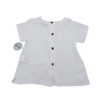 Blouse gaze de coton blanche — 24 mois