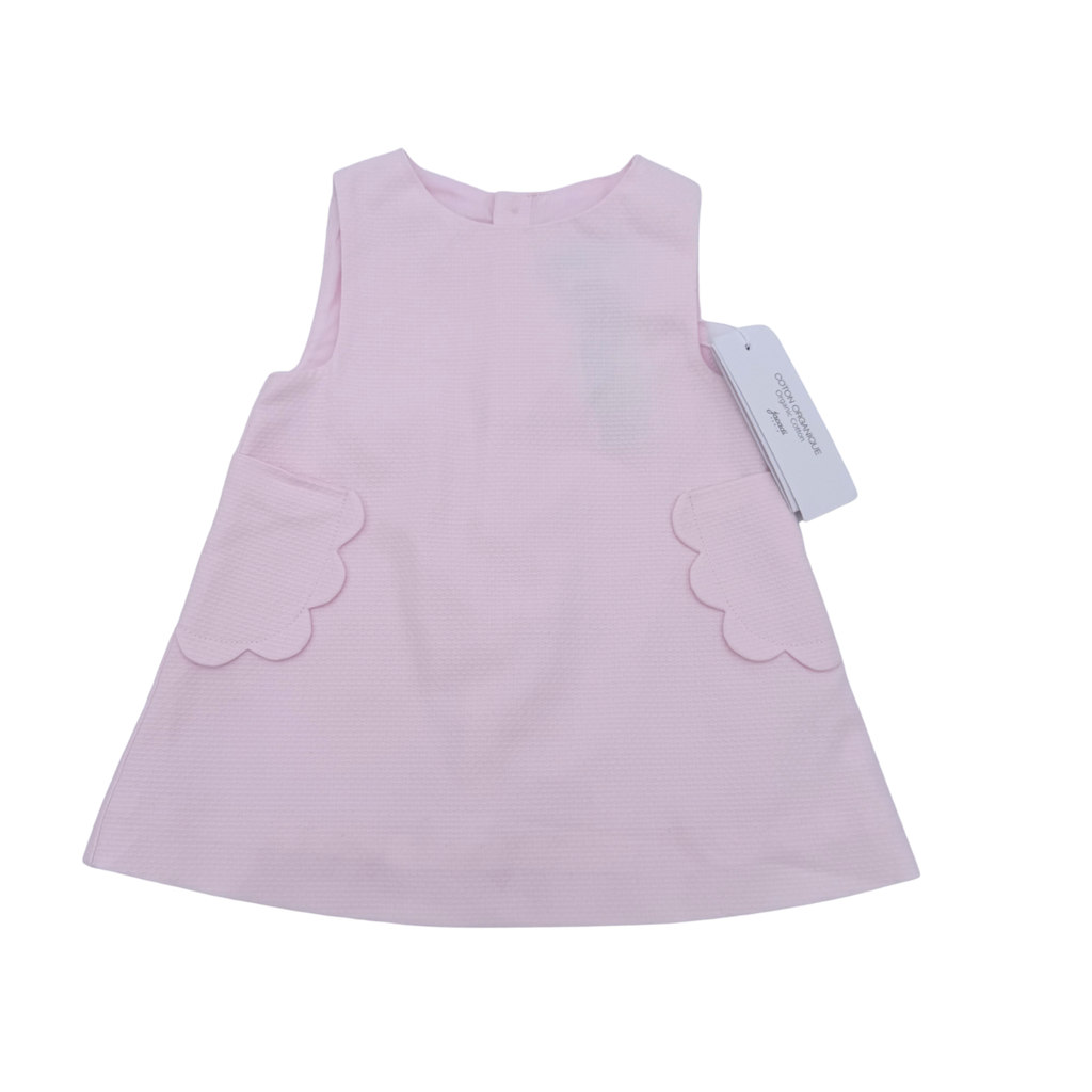 Robe velours rose pâle sans manches — 3 mois