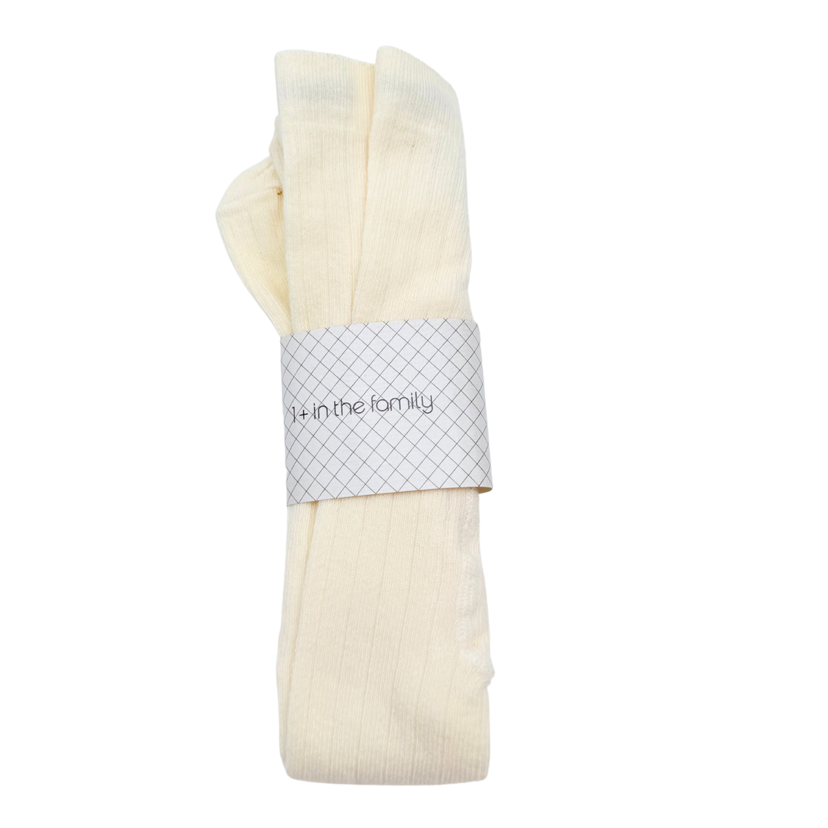 Collants bébé écrus en maille côtelée - 0-3 mois