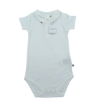 Body blanc à col brodé main — 18 mois