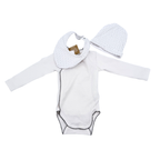 Body avec bonnet & bavoir assortis — 3 mois