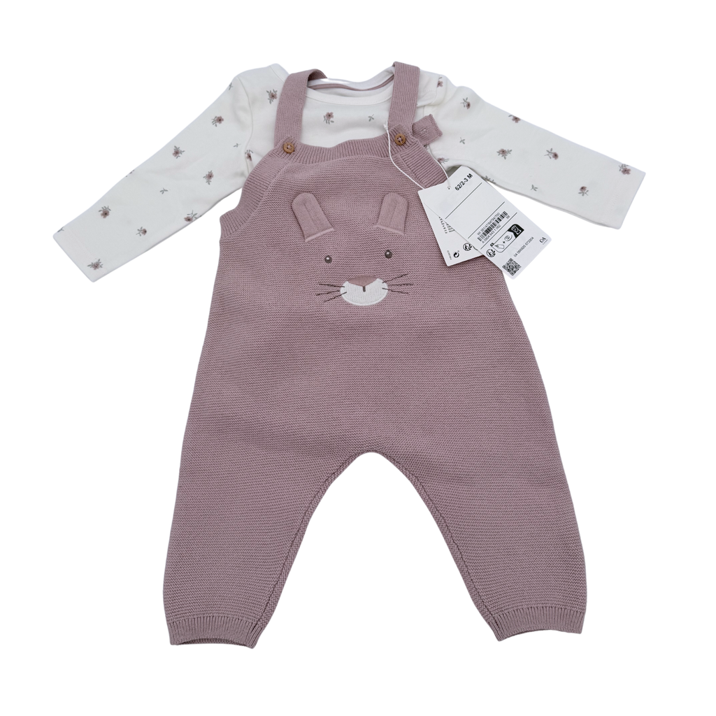 Ensemble tricot lapin — 2-3 mois
