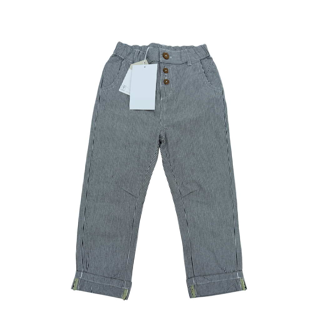 Pantalon rayé gris et blanc en coton — 2 ans